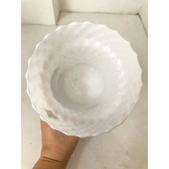 Milk White Glass Planter - Opalino Italia - Small - Picture 2 of 3